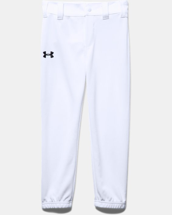 Boys' Pre-School UA Baseball Pants, White, pdpMainDesktop image number 1